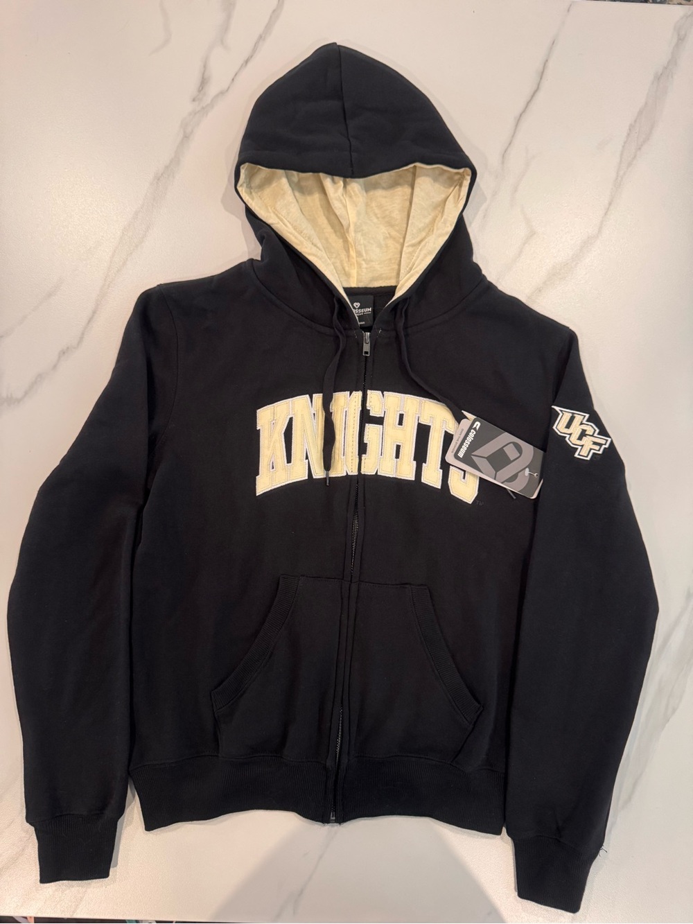 Colosseum Black & Cream UCF Knights Kids Zip-Up Hoodie
